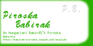 piroska babirak business card